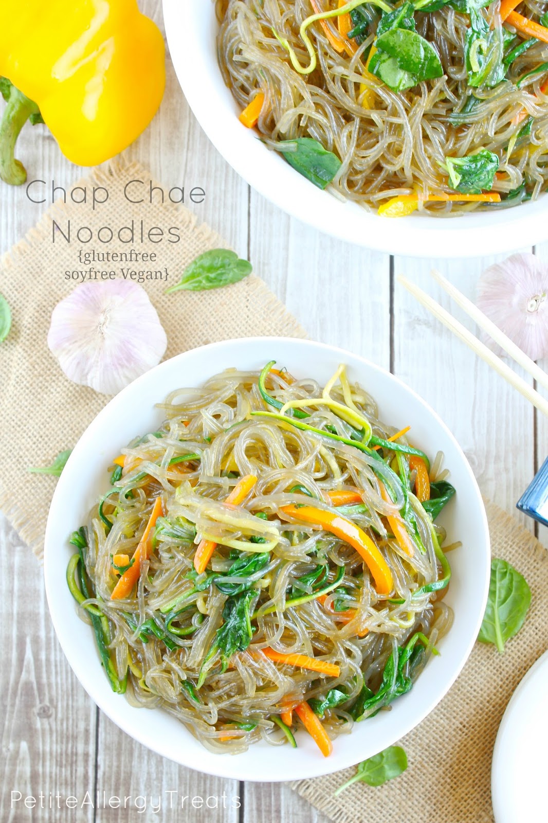 Korean Glass Noodle Stir Fry (Chap Chae) - Petite Allergy Treats