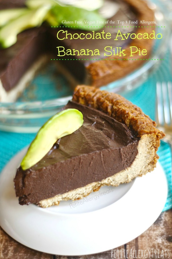 Chocolate Silk Pie with Avocado (gluten free Vegan dairy free) Decadent chocolate and avocado blended to a silky pie, no added fat or sugar. avocado, dairy free