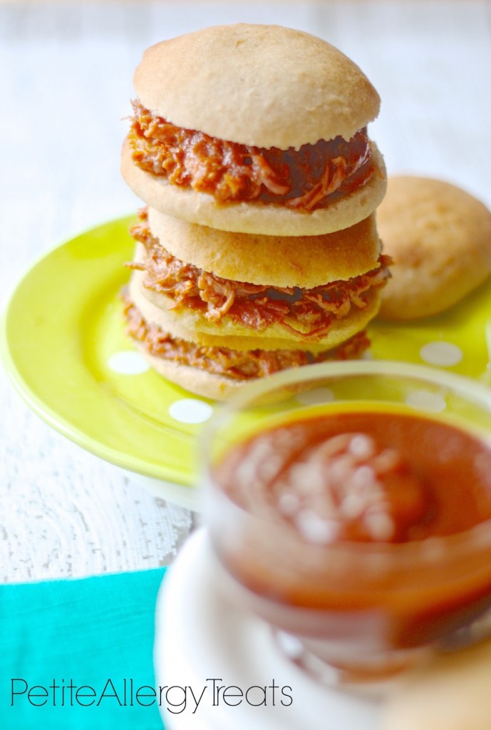  Pulled pork sliders smothered in homemade BBQ Sauce (gluten free soy free)| Easy dinner pleaser!