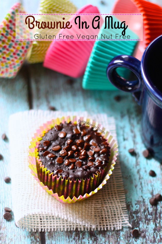 Brownie In A Mug (Gluten Free Vegan) -Easy single brownie, warm every time from the microwave!