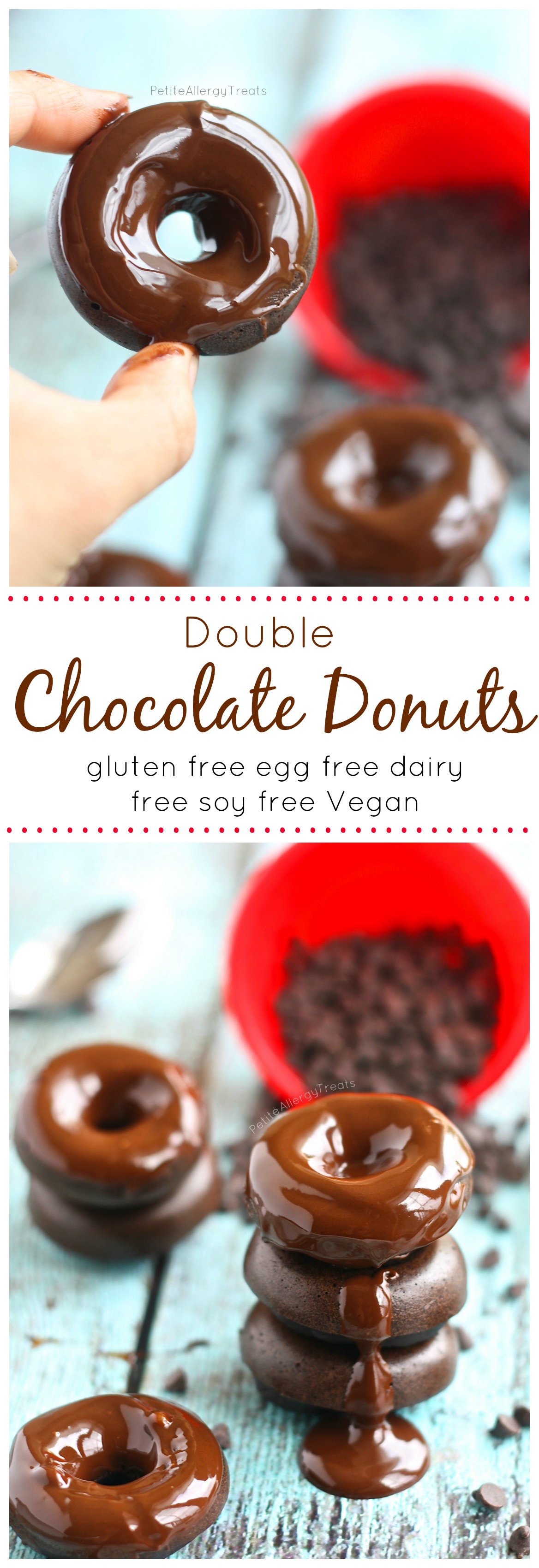 Chocolate Donuts (gluten free egg free dairy free Vegan)- Decadent chocolate drenched donuts that ROCK the food allergy world!