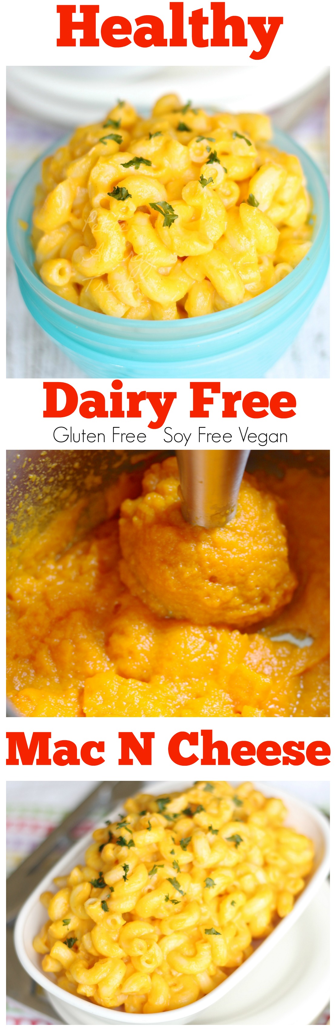 Healthy Dairy Free Mac and Cheese Recipe (gluten free vegan dairy free) Super creamy and healthy without any cheese but veggies instead! Vegan