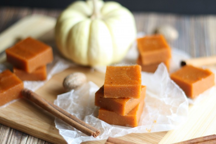 Pumpkin Fudge (dairy free gluten free)- Super easy pumpkin candy fudge with real pumpkin puree and pumpkin spice.