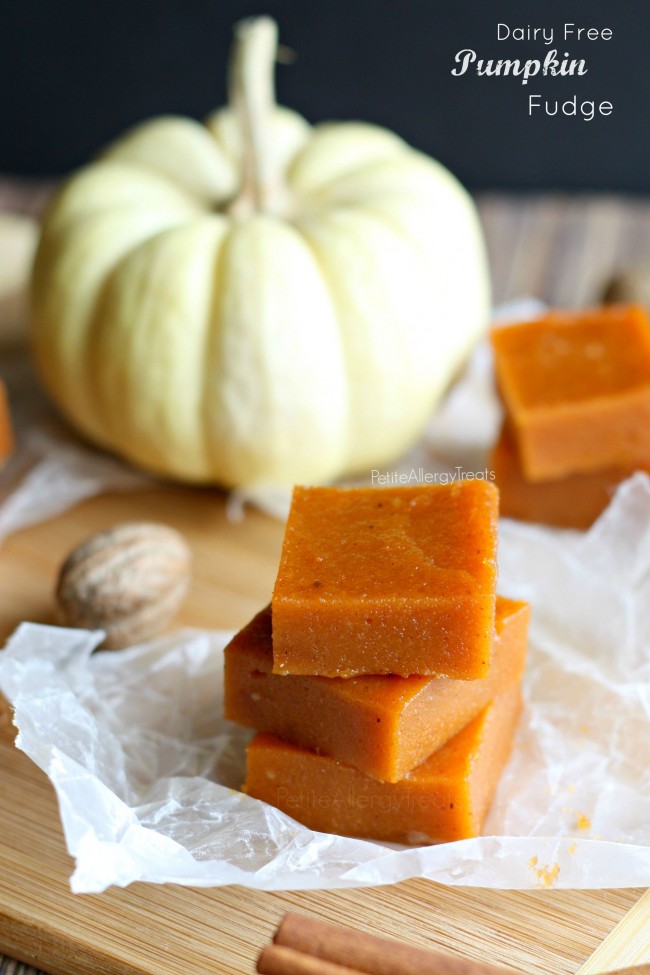 Pumpkin Fudge (dairy free gluten free)- Super easy pumpkin candy fudge with real pumpkin puree and pumpkin spice.