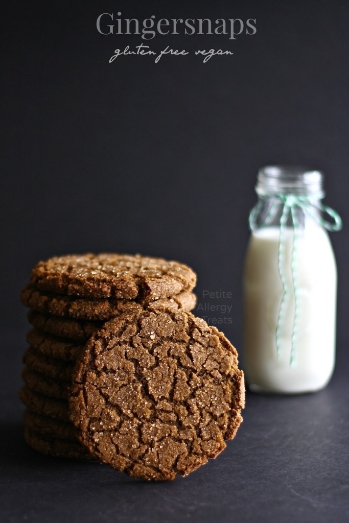 Gingersnap Cookies (Gluten Free Vegan) Chewy, crisp and soft gingersnap with just enough spice and is Vegan and Egg Free.| PetiteAllergyTreats