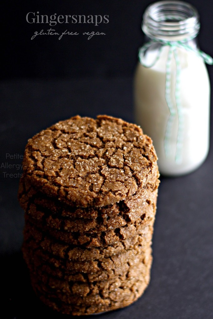 Gingersnap Cookies (Gluten Free Vegan) Chewy, crisp and soft gingersnap with just enough spice and is Vegan and Egg Free.| PetiteAllergyTreats