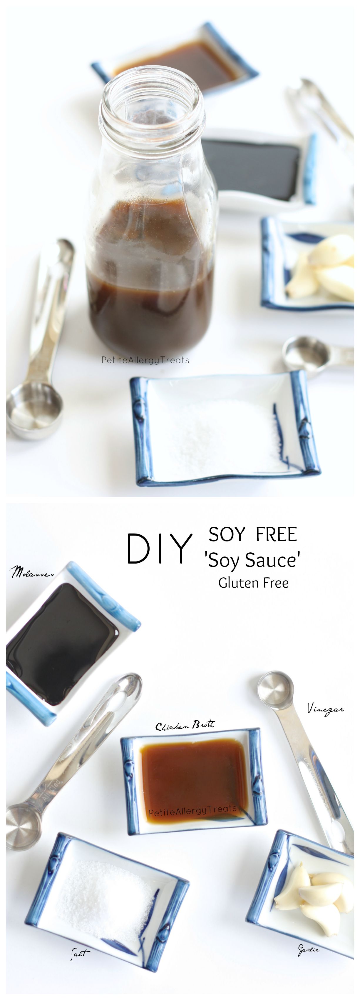 Homemade Soy Free 'Soy Sauce' (Gluten Free) Make your soy-free sauce with less sodium but all the flavor.  Perfect for those with soy and wheat allergies