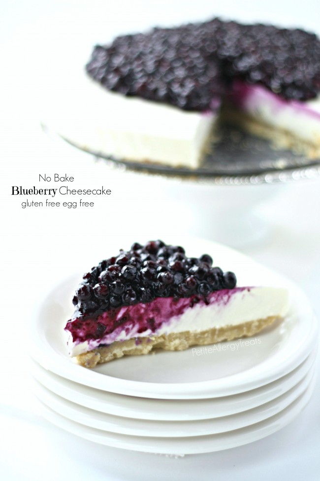 Blueberry Cheesecake (No Bake Egg free)- These gluten free cheesecake is a classic creamy cake without egg. nut free