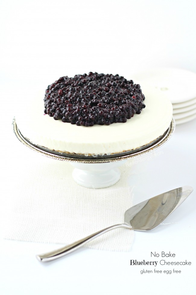 Blueberry Cheesecake (No Bake Egg free)- These gluten free cheesecake is a classic creamy cake without egg. nut free