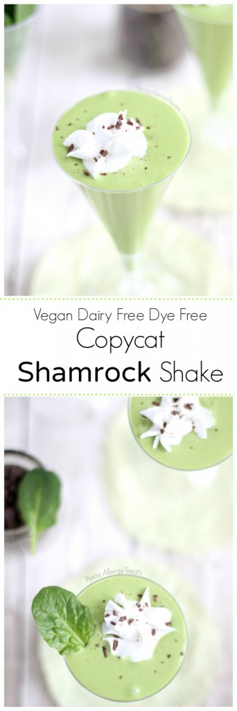 Shamrock Shake Copycat (Dairy Free, Vegan Dye-free) Minty shake copycat made with coconut milk instead of dairy and use spinach for green color.