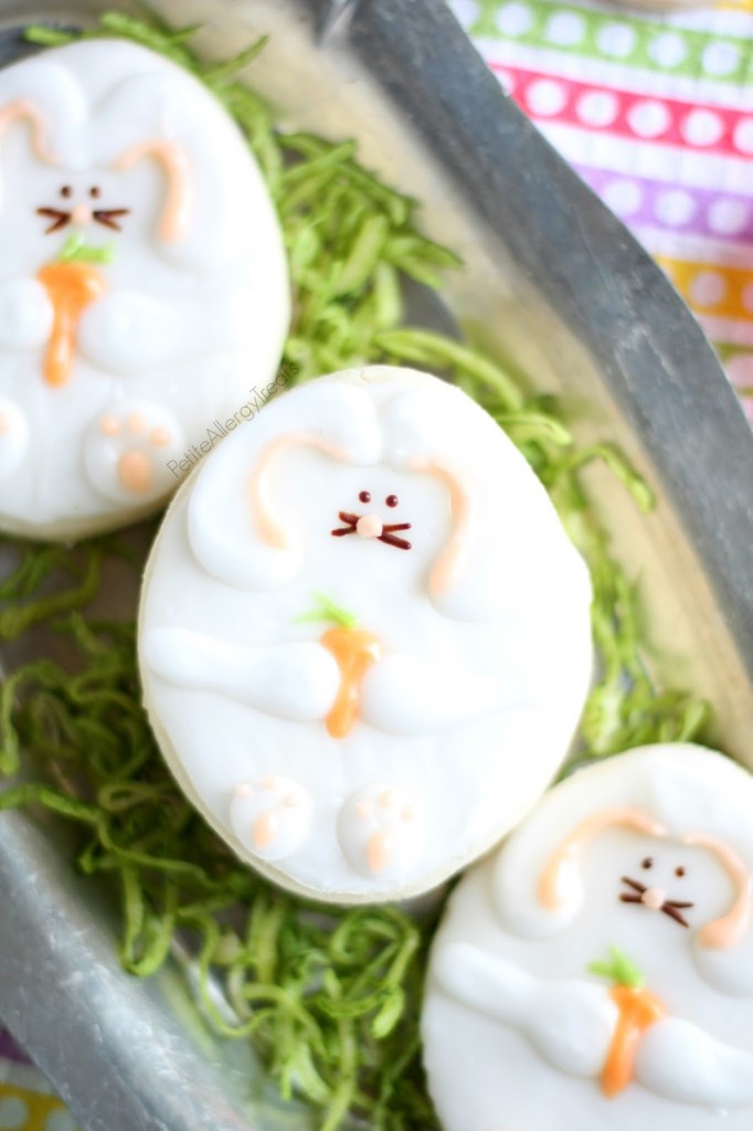 Easter Bunny Cookies- Chubby Bunnies with natural food coloring and is gluten free, egg free Vegan