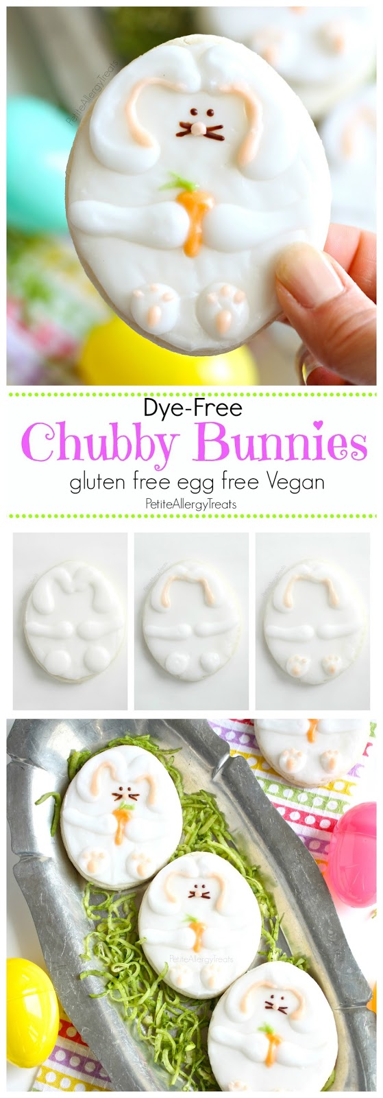 Chubby Easter Bunny Cookies Natural Dye (gluten free egg free dye