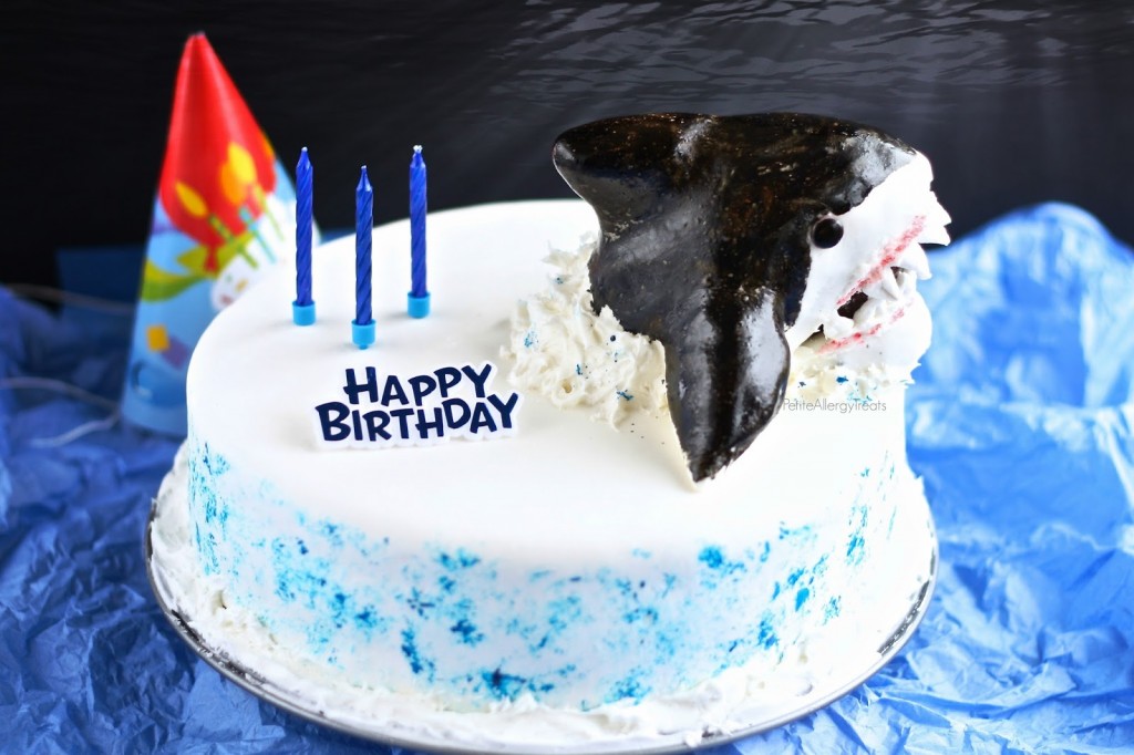 Shark Week Cake (egg free dairy free gluten free)This marshmallow fondant chocolate cake is a scary shark perfect for shark week or a birthday party. Sub Vegan marshmallows to make Vegan.