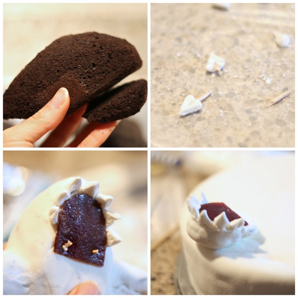 DIY Shark Cake (egg free dairy free gluten free) This marshmallow fondant chocolate cake is a scary shark perfect for shark week or a birthday party. Sub Vegan marshmallows to make Vegan.
