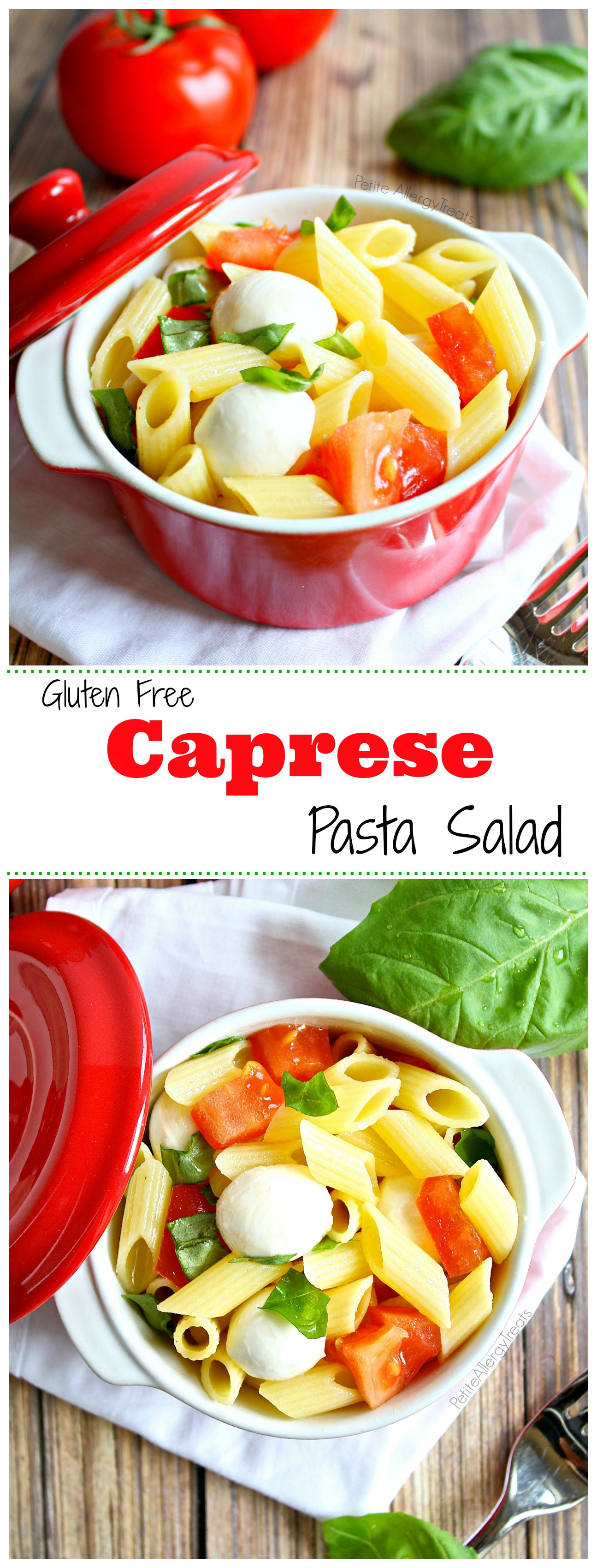 Caprese Pasta Salad (gluten free) A classic Italian salad made with pasta for an easy picnic fave.