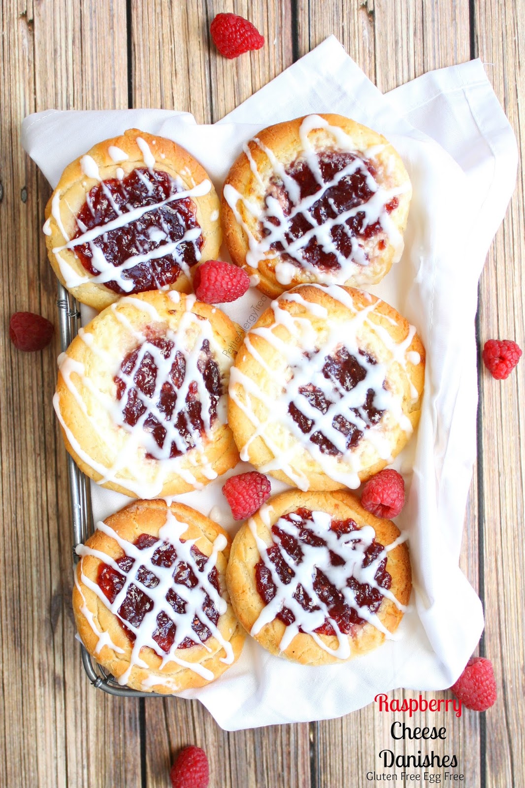 Raspberry Cheese Danish (gluten free egg free Vegan option) Delicious raspberry filled mascarpone cheese pastries