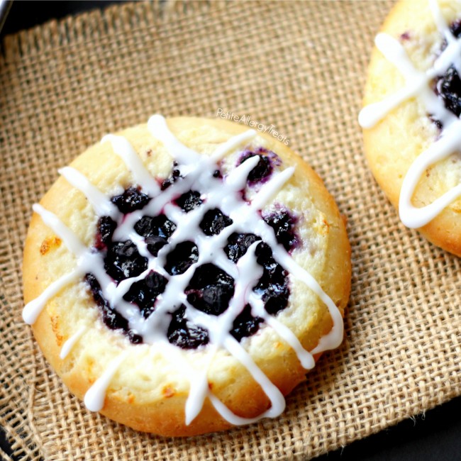 Gluten Free Blueberry Danish (egg free)- Delicious blueberry and mascarpone cheese danish. You'd never know it's gluten free.