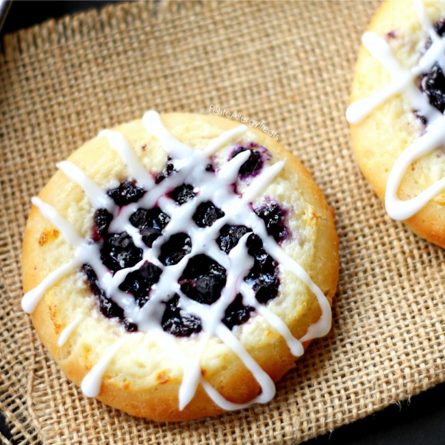 Blueberry Danish (gluten free egg free)- Delicious blueberry and mascarpone cheese danish. You'd never know it's gluten free.