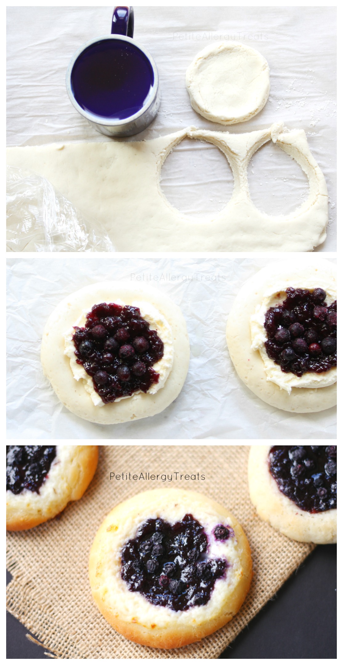 Gluten Free Blueberry Danish (egg free)- Delicious easy blueberry and mascarpone cheese danish. You'd never know it's gluten free.