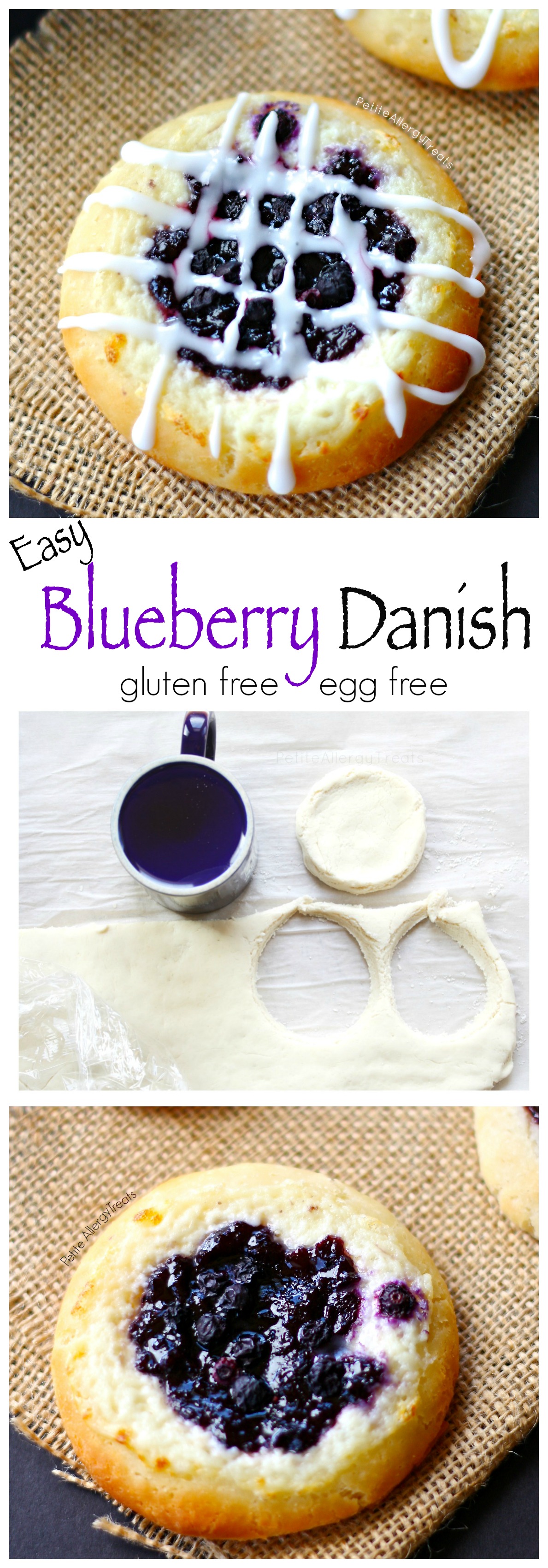 Blueberry Cheese Danish (gluten free egg free)- Delicious blueberry and mascarpone cheese danish. You'd never know it's gluten free.