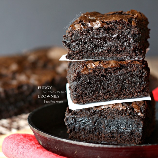  Gluten Free Egg Free Brownies Fudgy (Vegan Bean Free)- Decadent eggless brownie that is super fudgy!