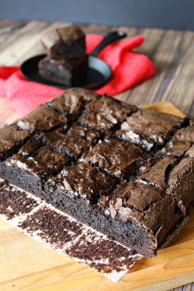 Gluten Free Brownies Egg Free & Fudgy (Vegan Bean Free)- Decadent eggless brownie that is super fudgy!