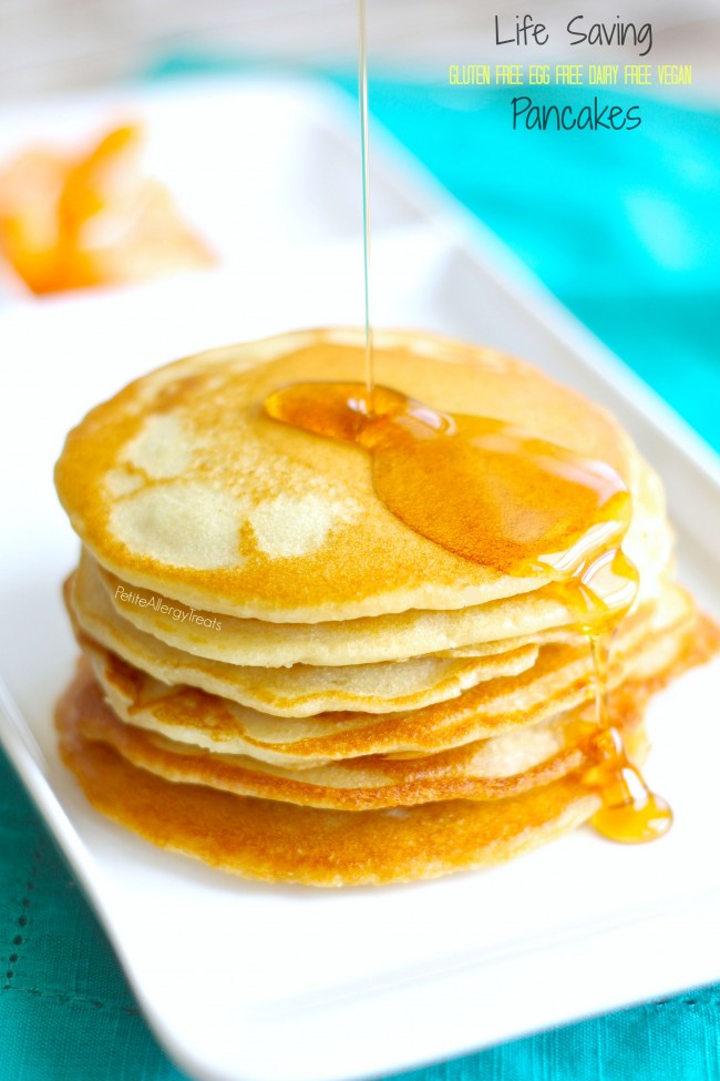 Gluten Free Egg Free Pancakes (Vegan)- Basic Life Saving baking for food allergies and tips to help- dairy free, soy free