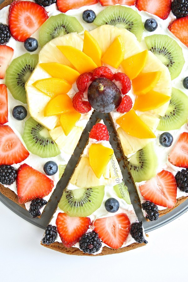Rainbow Fruit Pizza (Gluten free Vegan) Petite Allergy Treats