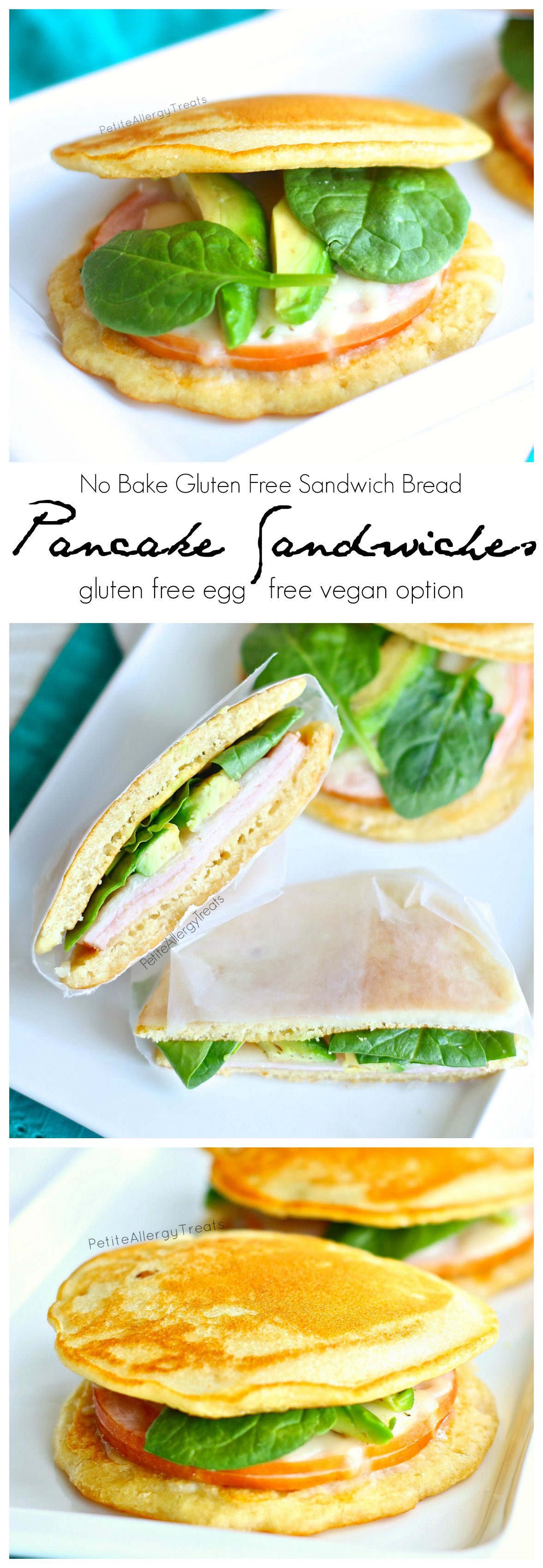 Pancake Sandwiches or Panwiches (gluten free vegan option) An easy no bake gluten free sandwich bread perfect for lunches!