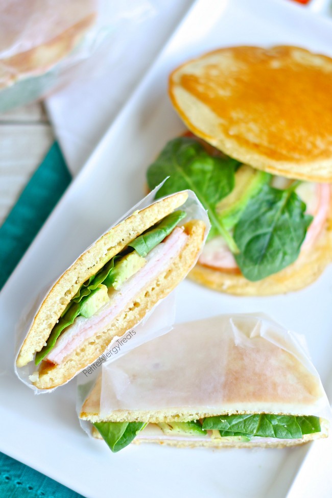 Pancake Sandwiches (gluten free) An easy no bake gluten free sandwich bread perfect for lunches!