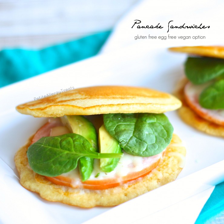 Pancake Sandwiches (gluten free vegan option) An easy no bake gluten free sandwich bread perfect for lunches!