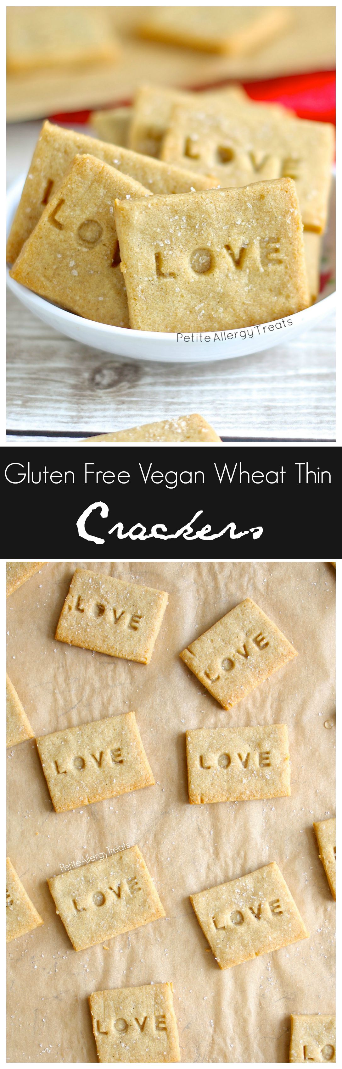 Gluten Free Crackers (Vegan 'wheat thins')  The Best copycat gluten free dairy free cracker with whole grains.