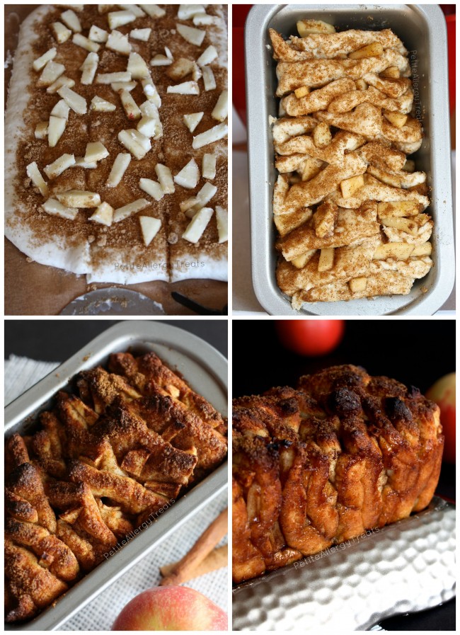 Apple Pull Apart Bread (gluten free dairy free egg free vegan)- Sweet and sticky slices of bread filled with warm cinnamon and apple!