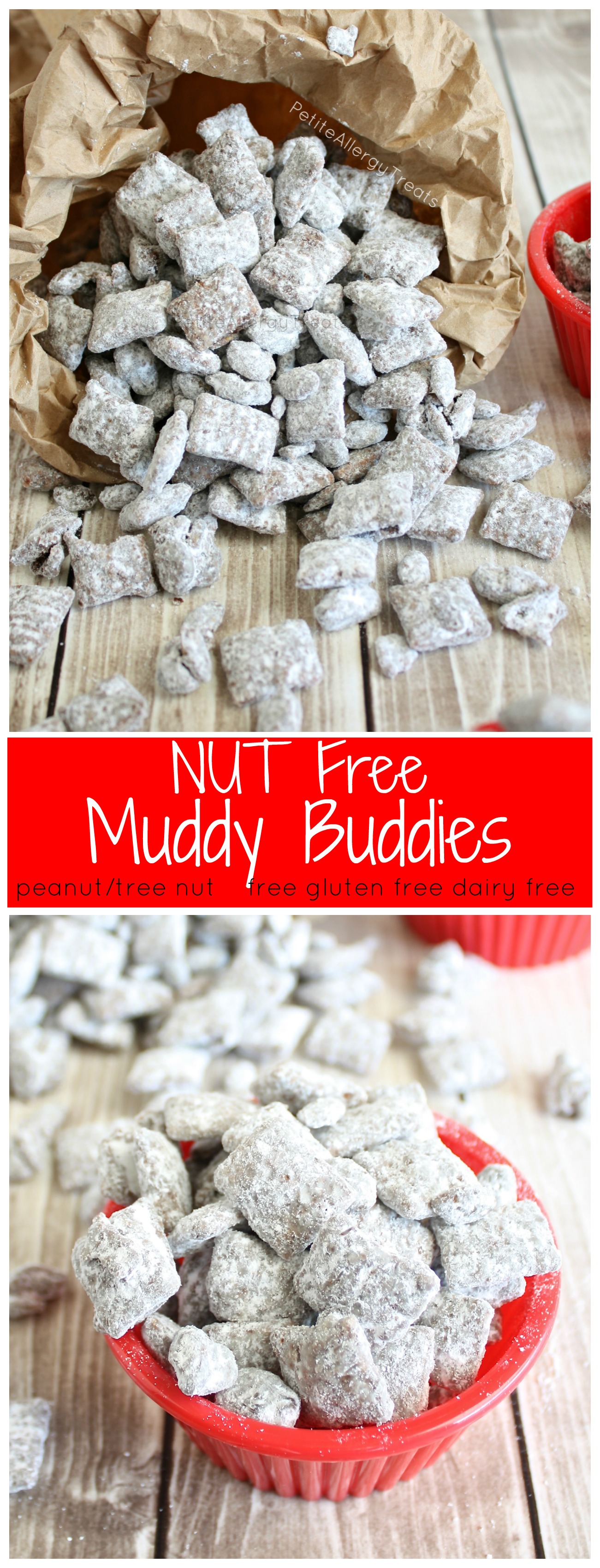 Nut Free Muddy Buddies Monster Munch (gluten free dairy free)- Classic treat for school made peanut free and allergy friendly 