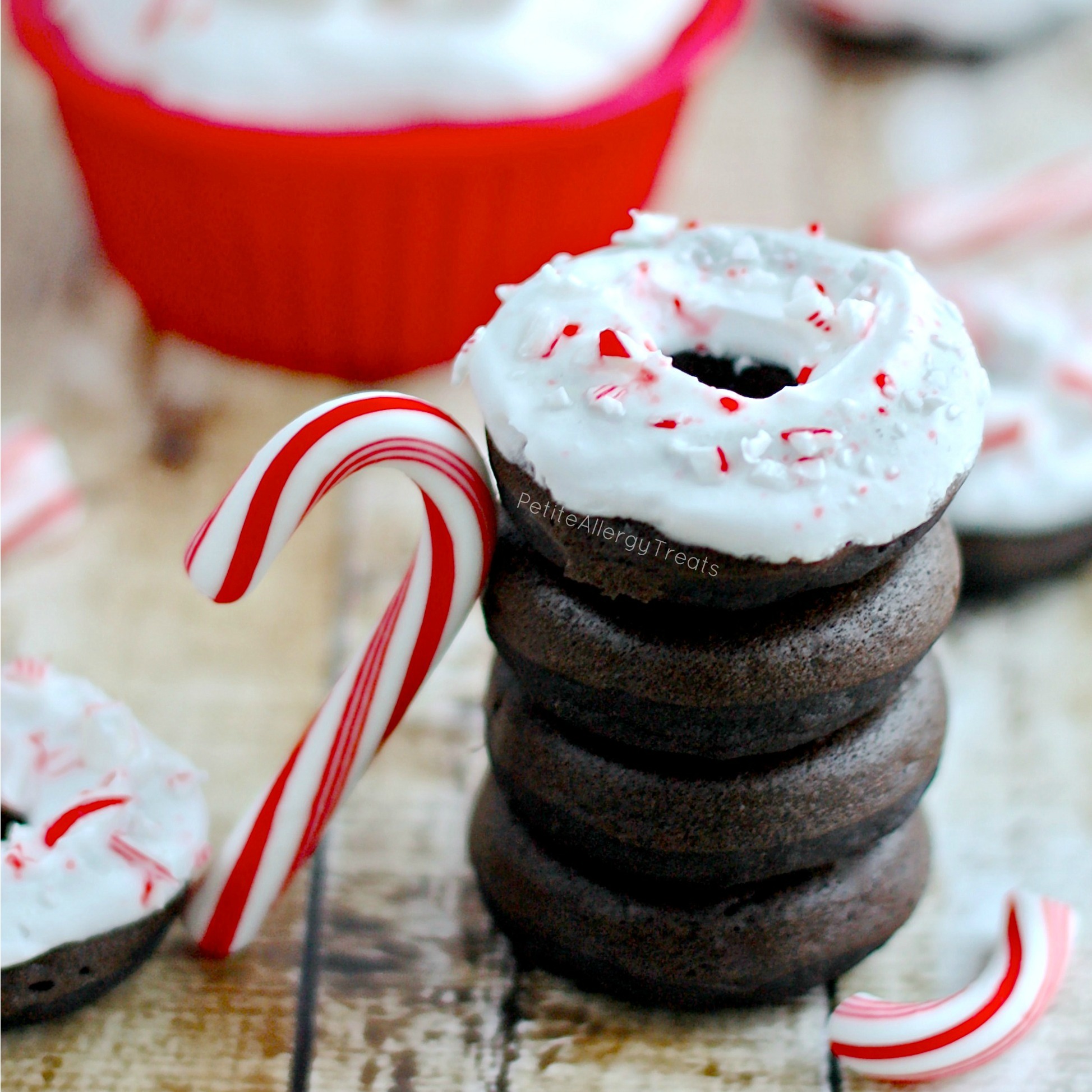 Gluten Free Peppermint Chocolate Donuts (vegan dairy free) Petite