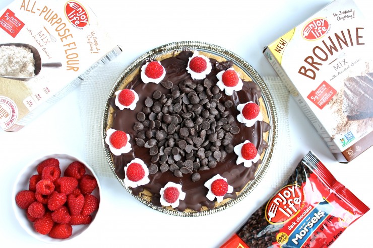 Cookie Dough Brownie Cake (Gluten Free Vegan Dairy Free)- Grab a slice of decadent brownie cookie dough cake! This cake is food allergy friendly too- egg free dairy free nut free soy free and Vegan #eatfreely, #ad