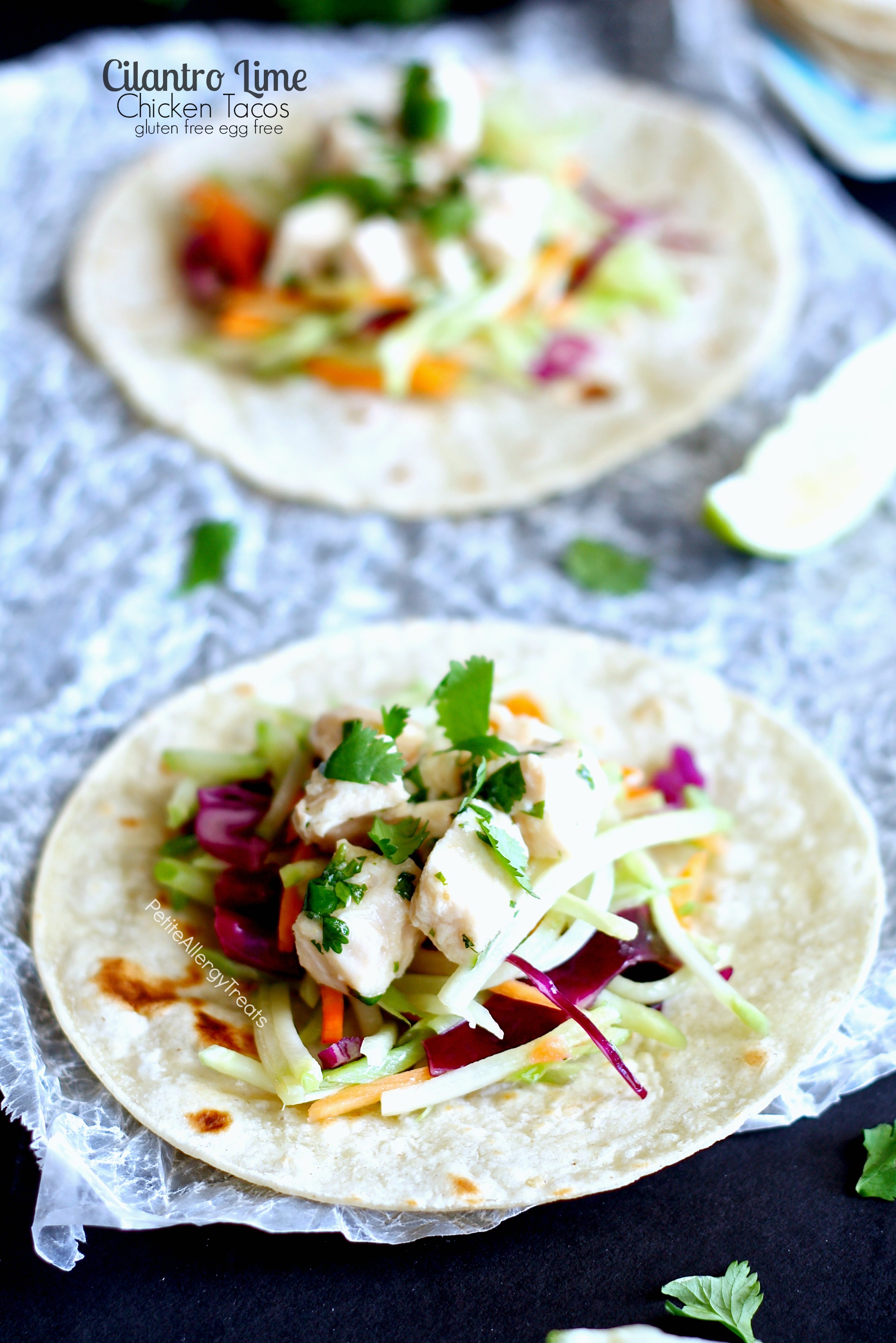 Chicken Taco Cilantro Lime Recipe (gluten free)- Super easy dinner made with rotisserie chicken and ready in under 30 minutes! 