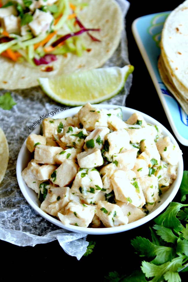 Chicken Taco Cilantro Lime Recipe (gluten free)- Super easy dinner made with rotisserie chicken and ready in under 30 minutes! 