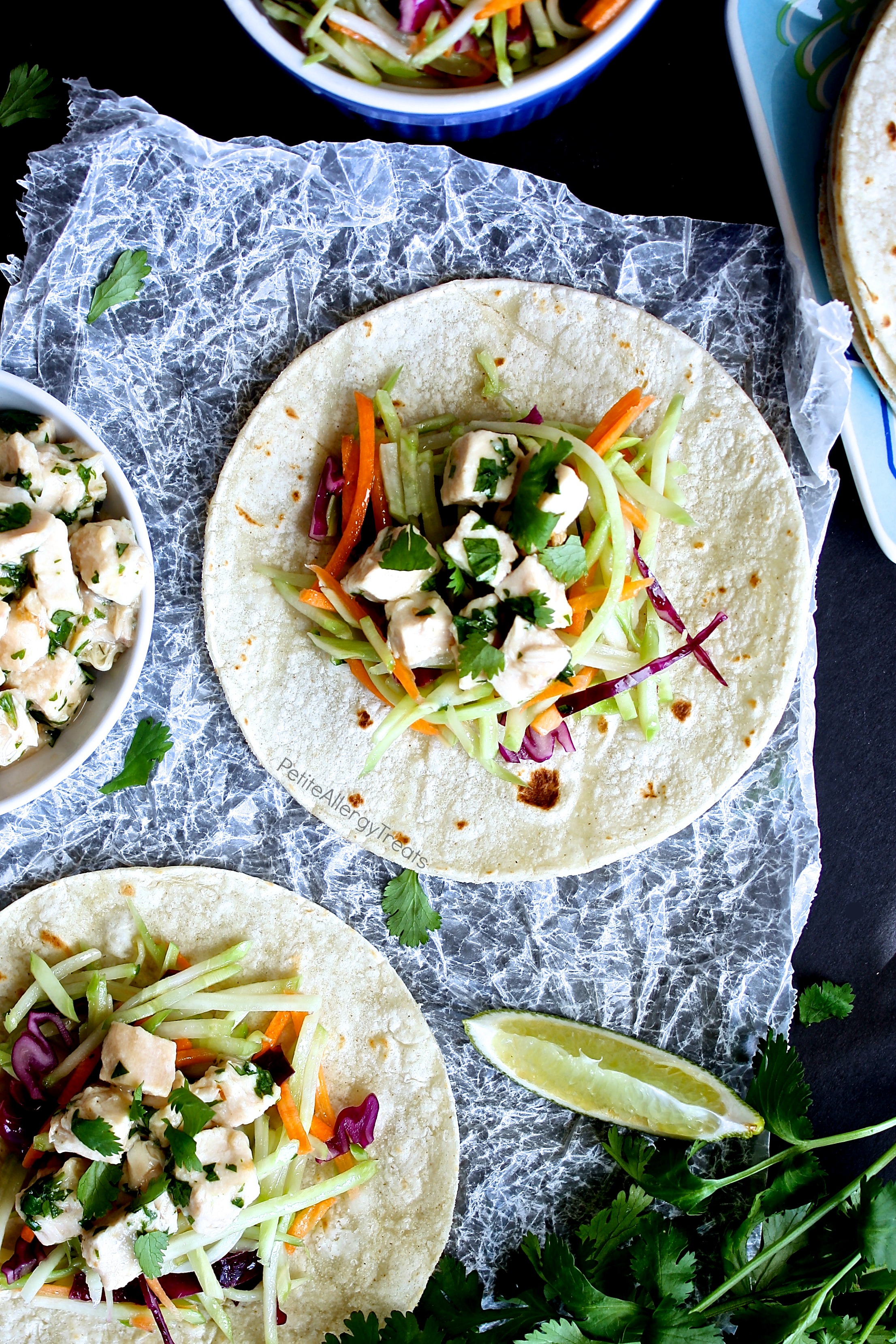 Cilantro Lime Chicken Tacos recipe (gluten free)- Super easy dinner made with rotisserie chicken and ready in under 30 minutes! 