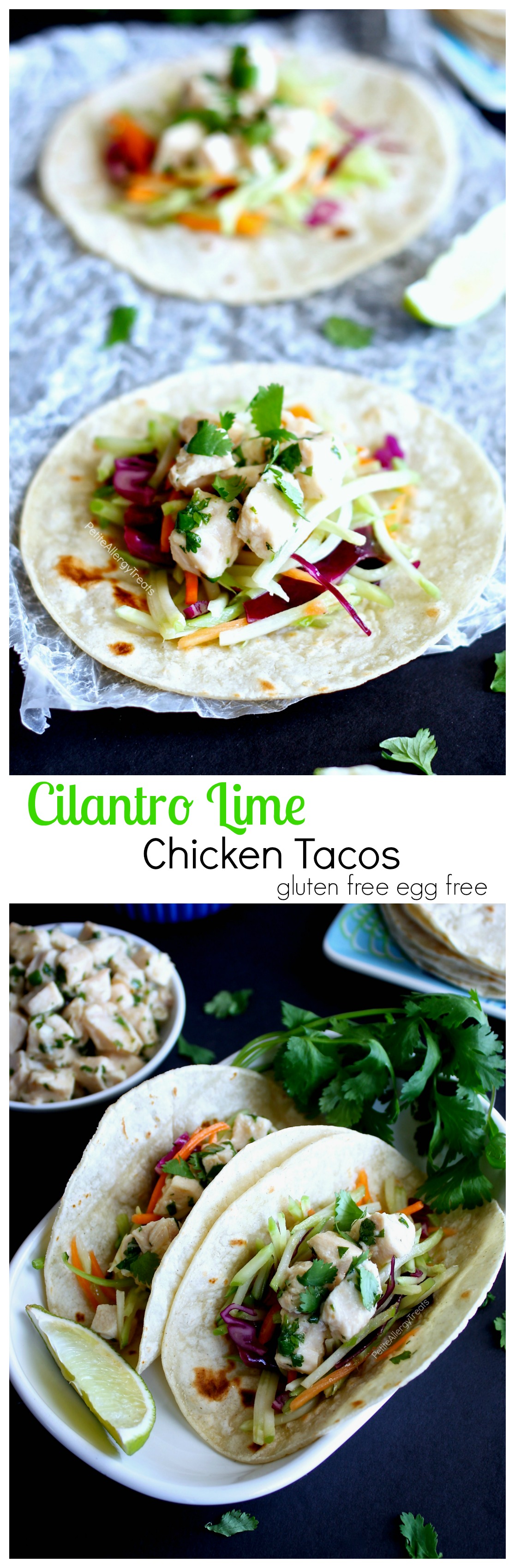 Cilantro Lime Chicken Taco Recipe (gluten free)- Super easy dinner made with rotisserie chicken and ready in under 30 minutes! 