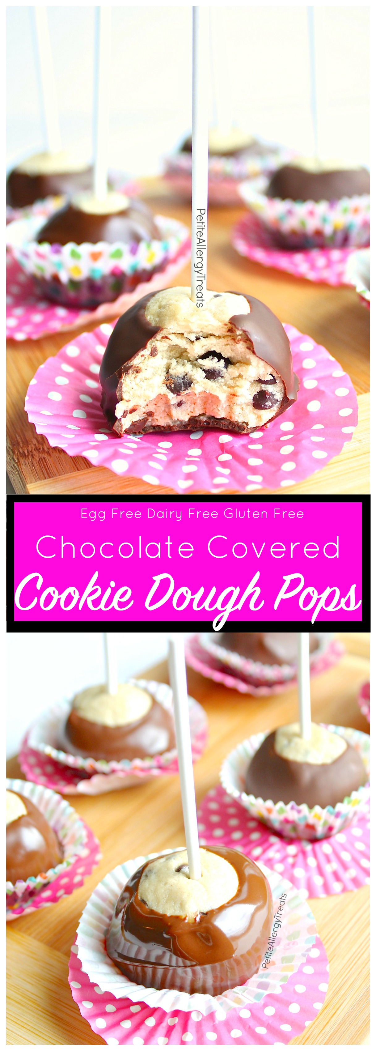 Gluten Free Cookie Dough Pops (Vegan) - Petite Allergy Treats