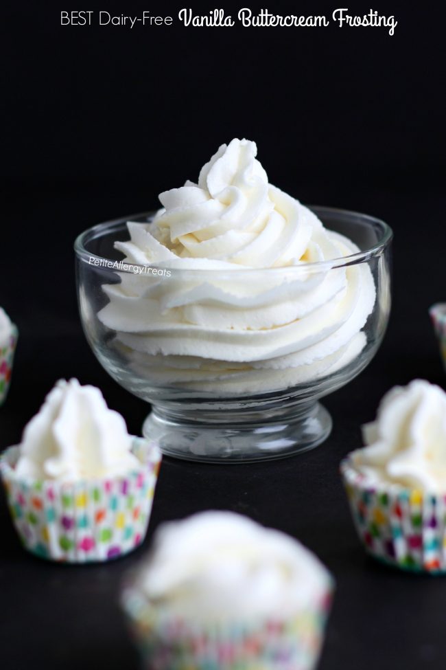 Best Vegan Buttercream Recipe- Easy dairy free vanilla buttercream, perfect for decorating cakes! Food allergy friendly.