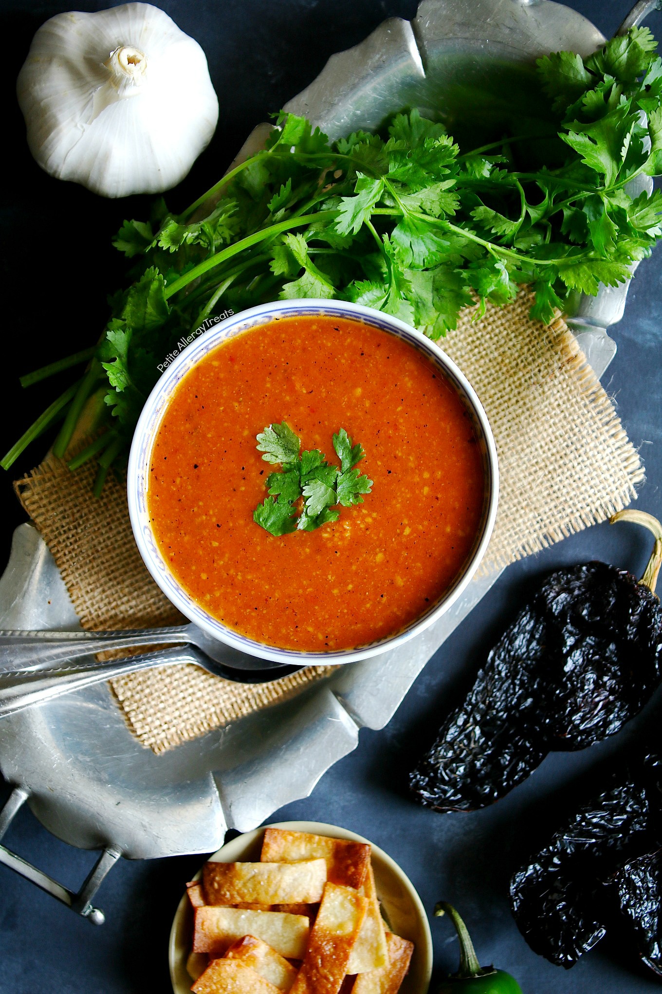 Easy Vegetarian Tortilla Soup recipe (vegan)- Gluten Free flavorful soup with 8 ingredients. Food Allergy friendly dinner is ready!