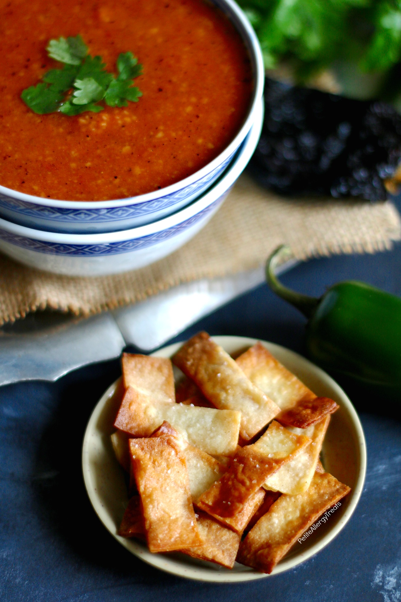 Easy Tortilla Soup recipe (vegan)- Gluten Free flavorful soup with 8 ingredients. Food Allergy friendly dinner is ready!