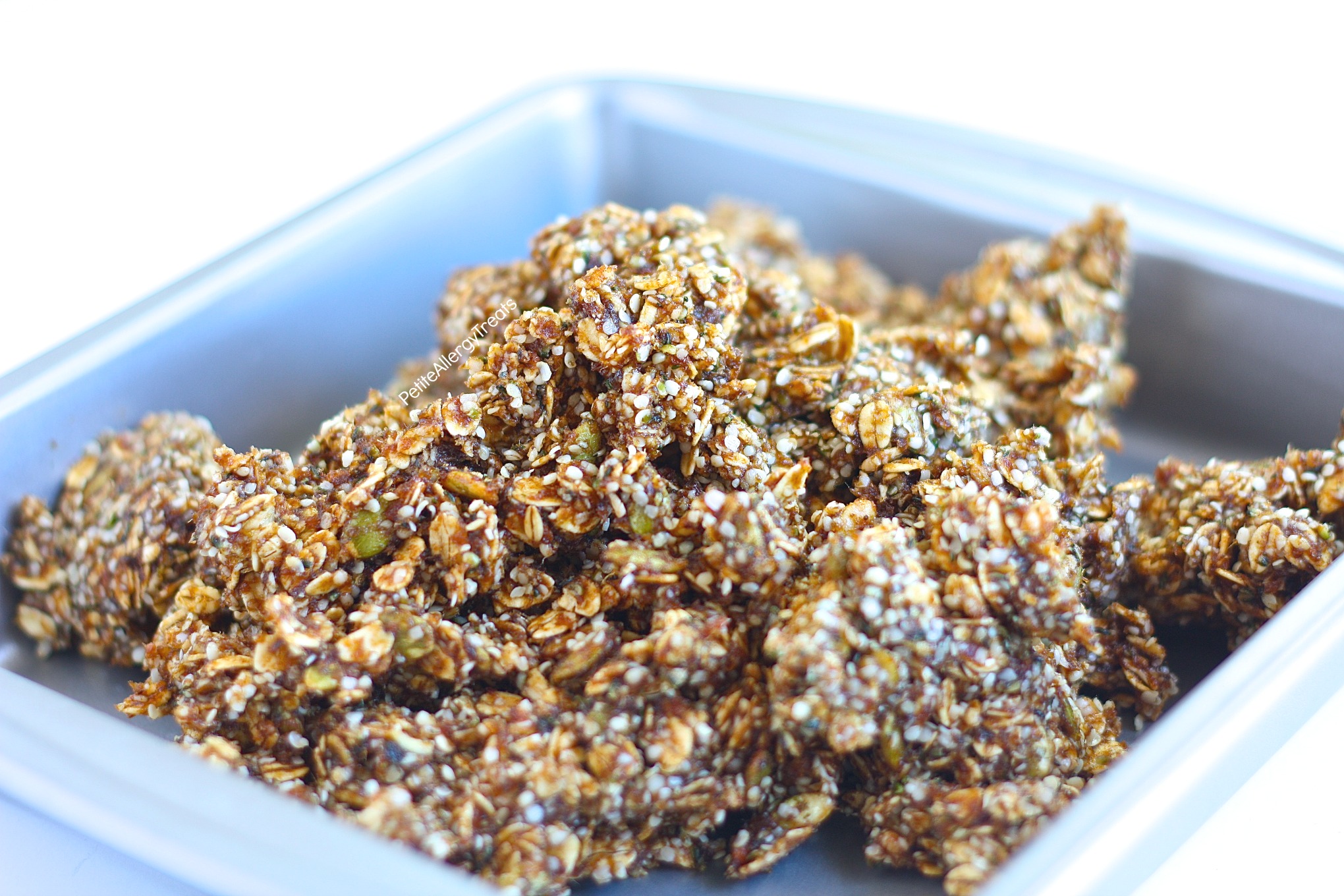 Gluten Free Gingersnap Granola Bars Recipe (nut free Vegan)- Healthier nut free protein packed gingersnap granola bars. Food Allergy Friendly.