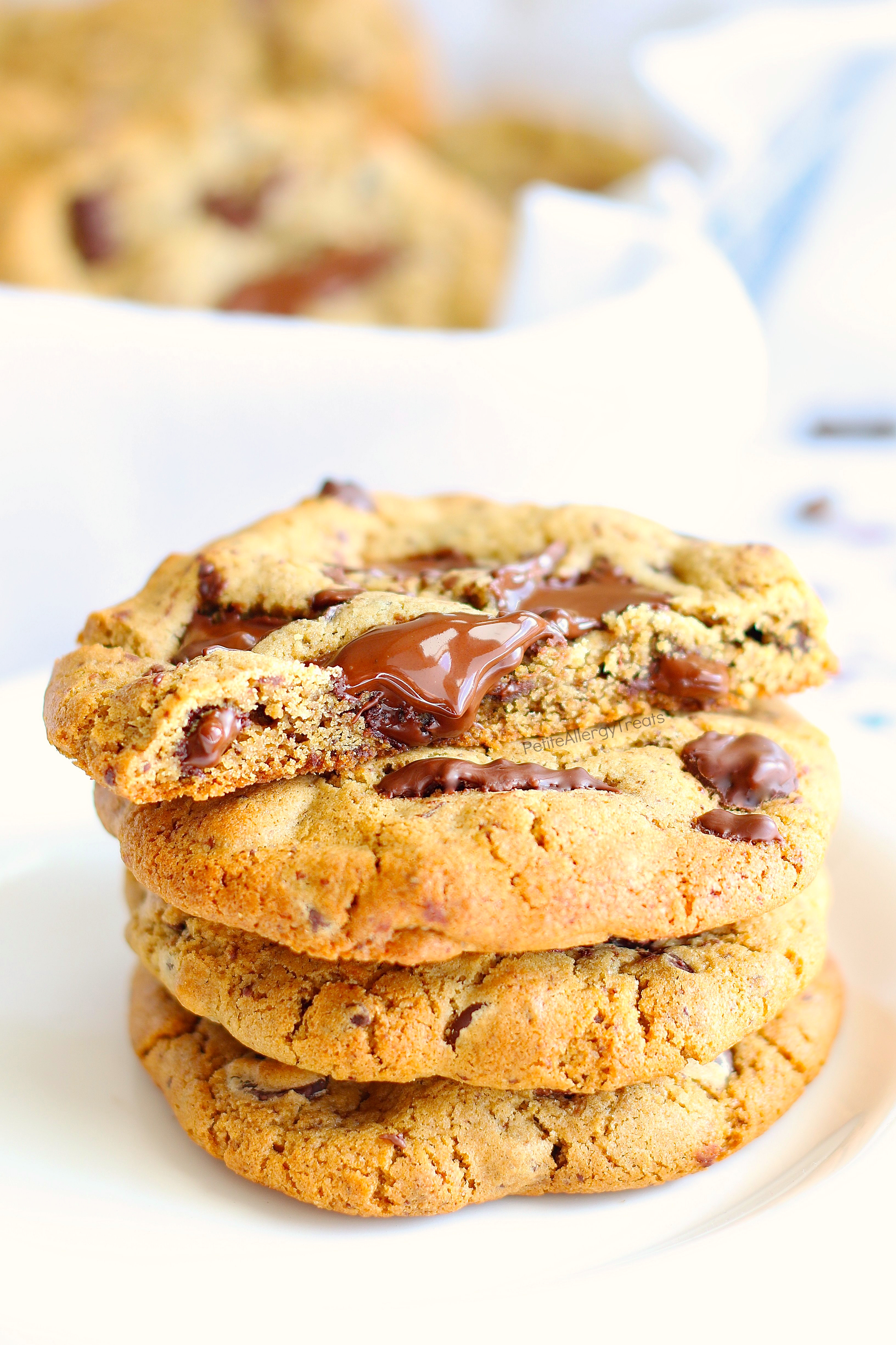 Vegan Chocolate Chip Cookies Recipe (Gluten Free Dairy Free)- Gooey egg free vegan espresso chocolate chip cookies! Dairy Free sweet cookies!