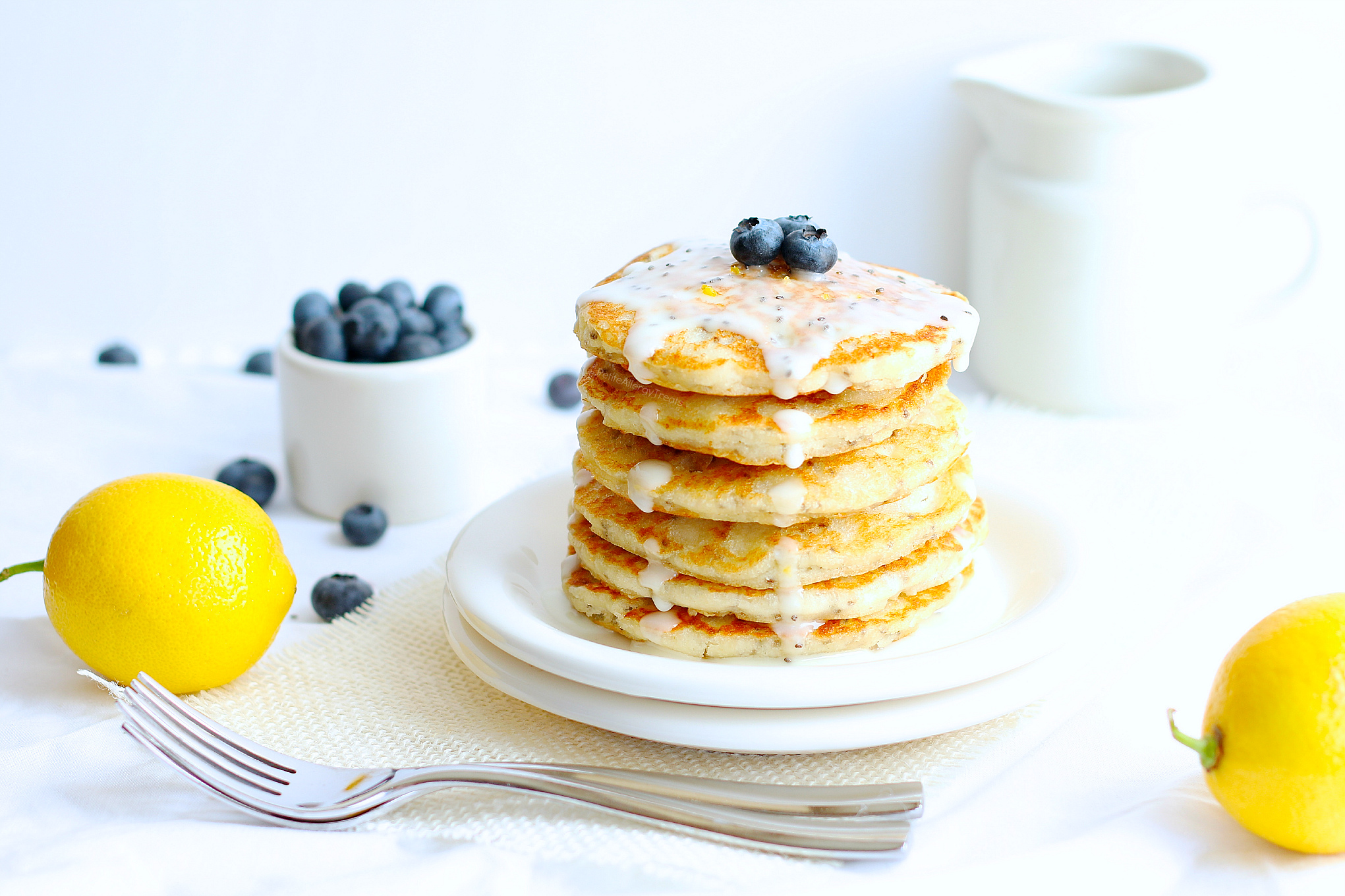 Gluten Free Lemon Chia Seed Pancakes (Vegan) - Petite Allergy Treats